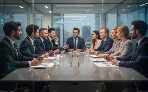 Führungskräfte in einem modernen Konferenzraum bei einer Besprechung, die wichtige Entscheidungen treffen. Symbolisiert Führungswechsel und Neuausrichtung. - Foto: über boerse-global.de