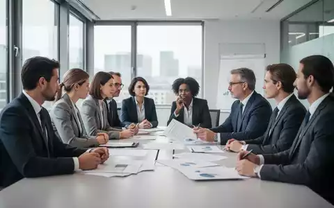 Geschäftsleute diskutieren an einem Konferenztisch in einem modernen Büro, umgeben von Dokumenten und Technologie. - Foto: über boerse-global.de