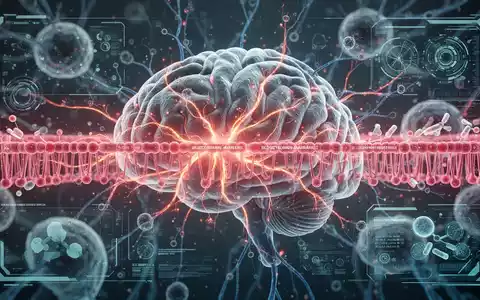 Abstrakte Darstellung von Gehirnzellen und der Blut-Hirn-Schranke mit leuchtenden neuronalen Pfaden, symbolisiert medizinische Forschung und Technologie. - Foto: über boerse-global.de