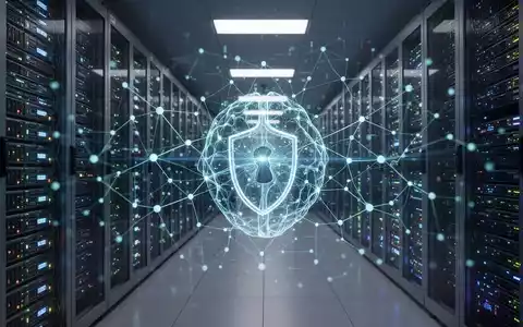 Serverraum mit leuchtenden Racks, holografisches neuronales Netzwerk, symbolisiert lokale KI und Datensouveränität. - Foto: über boerse-global.de