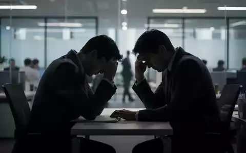 Eine einzelne, nachdenkliche Person sitzt an einem Schreibtisch in einem modernen Büro, die Hände am Kopf, was Stress und Isolation symbolisiert. - Foto: über boerse-global.de