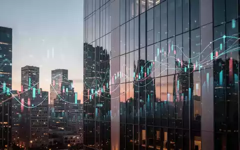 Eine moderne Finanzviertel-Skyline bei Sonnenuntergang, die Investitionen und Datenfluss symbolisiert. - Foto: über boerse-global.de