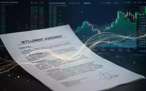 Abstrakte Darstellung eines rechtlichen Vergleichs mit digitalen Elementen und verschwommenem Finanzchart im Hintergrund. - Foto: über boerse-global.de