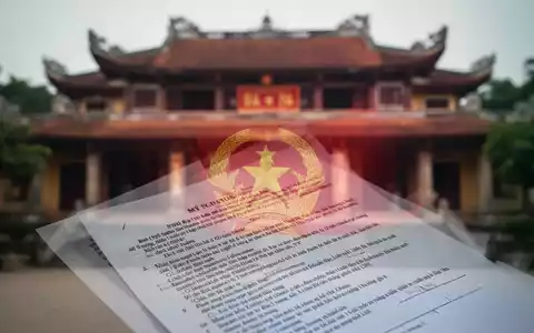 Abstrakte Darstellung vietnamesischer Bildungspolitik mit offiziellen Dokumenten und traditioneller Architektur im Hintergrund. - Foto: über boerse-global.de