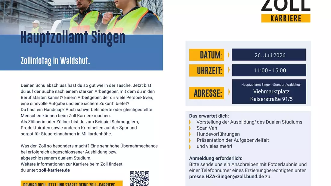 HZA-SI: Zoll-Info-Tag des Hauptzollamts Singen am 26. Juli 2026 auf dem Viehmarktplatz in Waldshut - Bild: presseportal.de