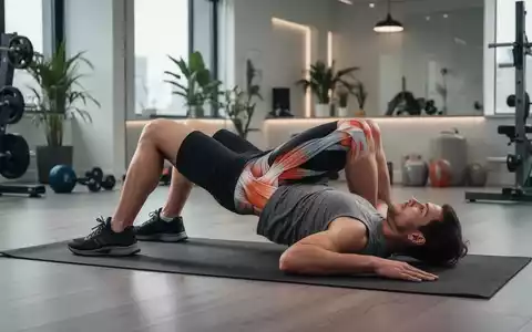 Eine Person führt eine Glute Bridge (Beckenheben) auf einer Yogamatte aus, um Rumpf- und Hüftstabilität zu testen. - Foto: über boerse-global.de