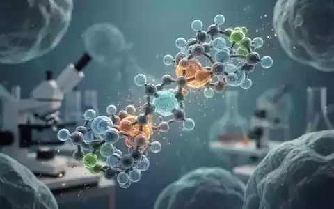 Nahaufnahme einer molekularen Struktur, die mit Zellen interagiert und einen neuen Wirkmechanismus gegen Asthma darstellt. - Foto: über boerse-global.de