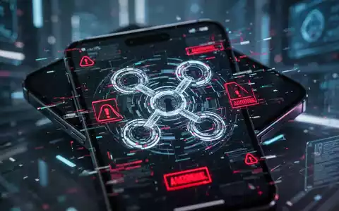 Nahaufnahme eines Smartphone-Bildschirms mit einem digitalen Sperrmuster und Störungen, das eine SicherheitslĂŒcke darstellt. - Foto: ĂŒber boerse-global.de