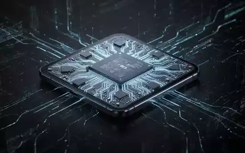 Nahaufnahme eines Qualcomm Snapdragon Smartphone-Chipsatzes mit leuchtend blauen und violetten Schaltkreisen, die fortschrittliche Technologie symbolisieren. - Foto: über boerse-global.de