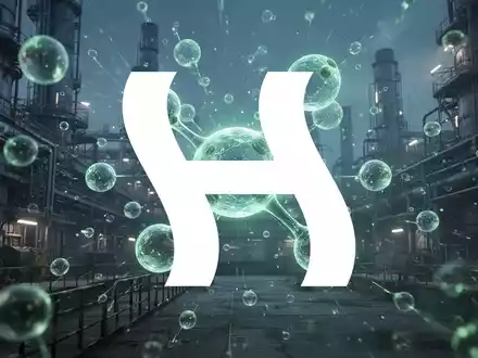Abstrakte, leuchtende Wasserstoffatome in einer futuristischen Industrielandschaft, die starkes Investorenvertrauen und Überzeichnung vermitteln. - Foto: über boerse-global.de