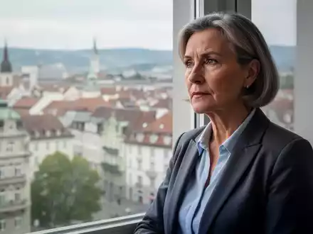 Eine nachdenkliche ältere Frau in Österreich blickt aus einem Fenster, was die Herausforderungen des Arbeitsmarktes für ältere Frauen widerspiegelt. - Foto: über boerse-global.de