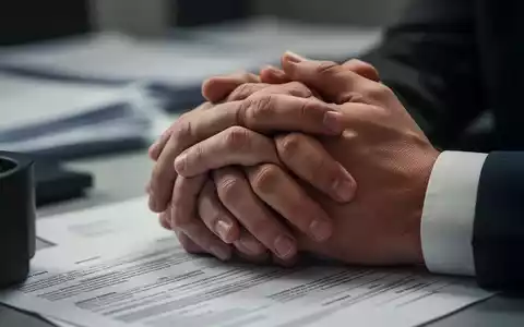 Nahaufnahme der Hände einer Person, die nachdenklich aufeinander liegen, im Kontext von Arbeitsdokumenten, die psychische Belastung andeuten. - Foto: über boerse-global.de