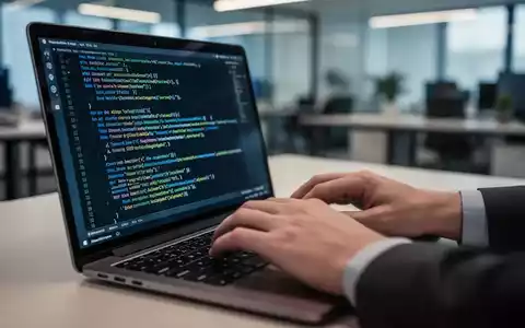 Nahaufnahme der Hände eines Entwicklers, die auf einer Laptoptastatur tippen, mit Code auf dem Bildschirm. - Foto: über boerse-global.de