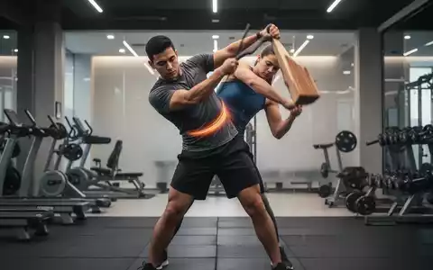 Eine Person führt eine stehende Core-Übung aus, die die Rumpfmuskulatur in einem modernen Fitnessstudio stärkt. - Foto: über boerse-global.de