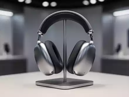 Ein Paar Apple AirPods Max Kopfhörer mit elegantem Design und leuchtender Farbe auf einer sauberen Oberfläche. - Foto: über boerse-global.de