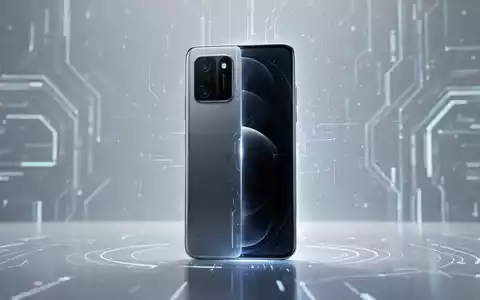 Nahaufnahme eines eleganten, modernen Smartphones mit leuchtendem Bildschirm vor minimalistischem, technik-inspiriertem Hintergrund. - Foto: über boerse-global.de