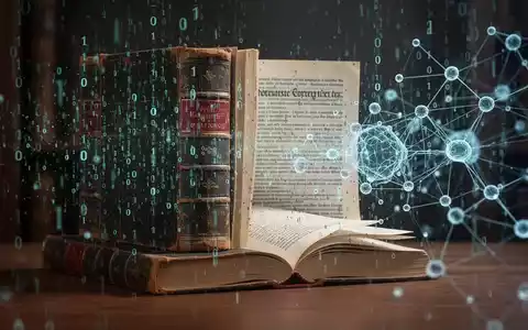 Bücher, die sich in digitale Daten und neuronale Netzwerkknoten verwandeln, symbolisieren den Rechtskonflikt zwischen Autoren und KI-Entwicklern um Urheberrechtsverletzungen. - Foto: über boerse-global.de