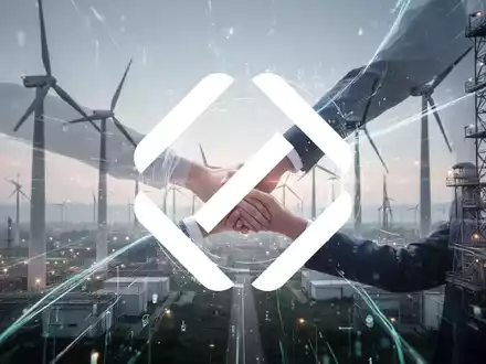 Abstrakte Szene, die den Sektor der erneuerbaren Energien darstellt, mit innovativen Lichteffekten und industriellen Elementen. - Foto: über boerse-global.de