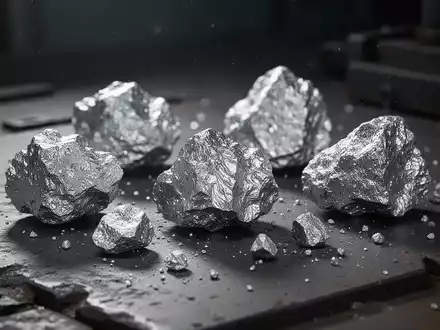 Rohsilbererz auf einer dunklen industriellen Oberfläche vor einem unscharfen Hintergrund - Foto: über boerse-global.de