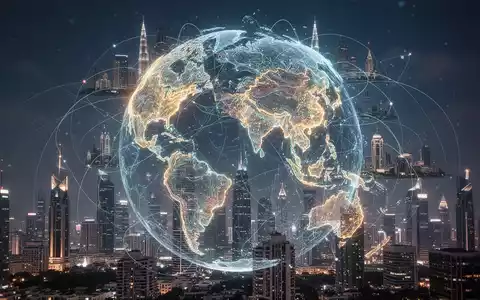 Leuchtende digitale Erdkugel mit verbundenen Linien zwischen Stadtansichten, symbolisiert OpenAIs globale Expansion. - Foto: über boerse-global.de