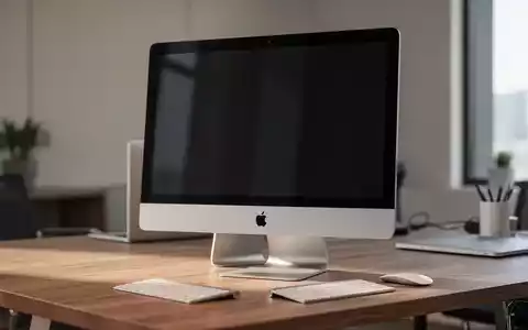 Schlanker Apple iMac auf minimalistischem Holzschreibtisch in hellem Arbeitsbereich. - Foto: über boerse-global.de
