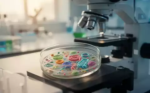 Nahaufnahme einer Laborprobe des menschlichen Mikrobioms unter einem Mikroskop zur Veranschaulichung der Longevity-Forschung. - Foto: über boerse-global.de