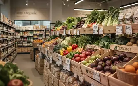 Frisches Bio-Obst und -Gemüse in einer modernen, ordentlichen Auslage eines Lebensmittelmarktes. - Foto: über boerse-global.de