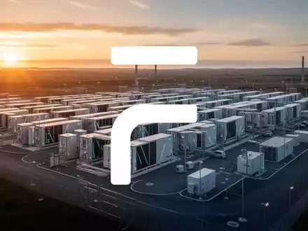 Moderne industrielle Batteriespeicheranlage bei Dämmerung als Symbol für effiziente Energietechnologie. - Foto: über boerse-global.de