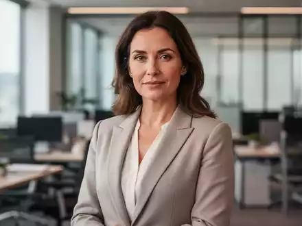 Eine selbstbewusste Frau in einem modernen Bürokontext bei natürlichem Licht, Fokus auf Professionalität und Gesundheit. - Foto: über boerse-global.de