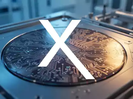 Abstrakte Darstellung einer modernen Halbleiterfertigung mit Fokus auf Silizium-Wafer-Strukturen. - Foto: über boerse-global.de
