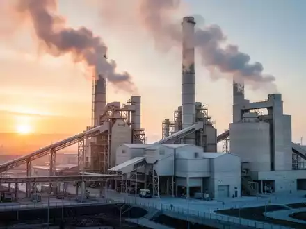 Industrielle Zementfabrik bei Sonnenaufgang als Symbol für wirtschaftliches Wachstum. - Foto: über boerse-global.de