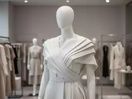 Minimalistisches Modedesign mit skulpturaler Drapierung in einem hellen Atelier. - Foto: über boerse-global.de