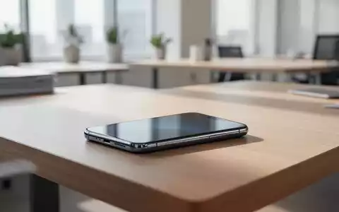 Ein modernes Smartphone auf einem sauberen Holz-Schreibtisch in professioneller, gut beleuchteter Umgebung. - Foto: über boerse-global.de