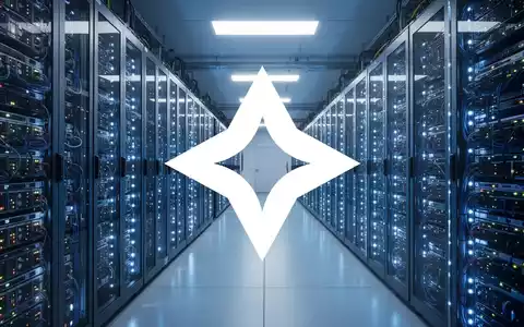 Reihen von leuchtenden Server-Racks in einem modernen Rechenzentrum als Symbol für großflächiges Krypto-Mining. - Foto: über boerse-global.de