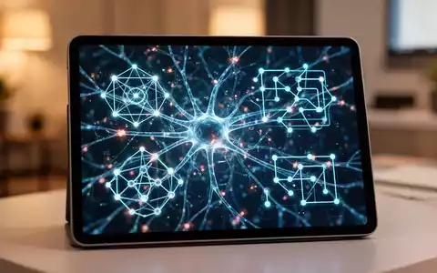 Ein Tablet zeigt abstrakte geometrische Logikrätsel und neuronale Netzwerkmuster als Symbol für digitales Gehirntraining. - Foto: über boerse-global.de