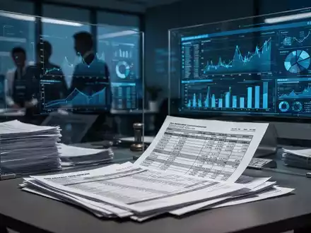 Ein moderner Arbeitsplatz mit Finanzunterlagen und digitalen Datenanalysen, der die Arbeit der Steuerfahndung symbolisiert. - Foto: über boerse-global.de