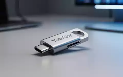 YubiKey-Hardware-Sicherheitsgerät auf modernem Schreibtisch, Symbol für digitale Identität und Unternehmenssicherheit. - Foto: über boerse-global.de