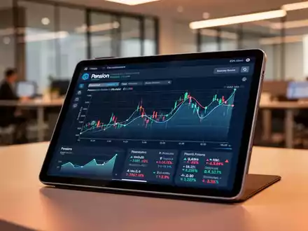 Modernes digitales Tablet mit Finanzanalysen und Rentendaten in einem professionellen Büro. - Foto: über boerse-global.de