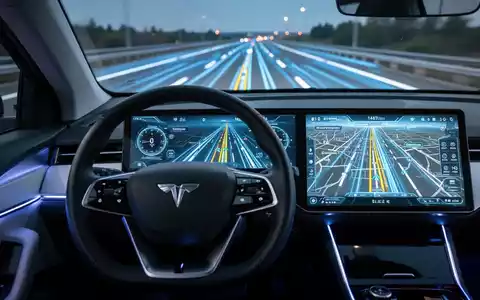 Modernes Fahrzeuginterieur mit digitalem Armaturenbrett und Fahrerassistenzsystem. - Foto: über boerse-global.de