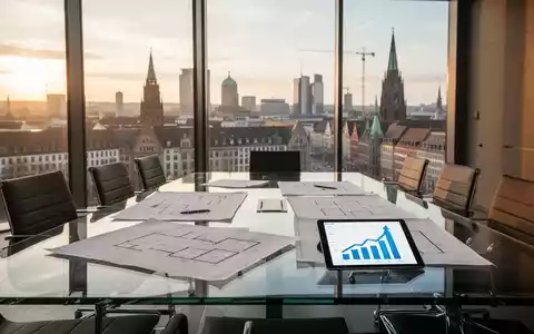 Ein moderner Konferenzraum mit Blick auf eine deutsche Stadt, symbolisierend Investitionen und wirtschaftliches Wachstum. - Foto: über boerse-global.de