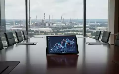 Moderner Konferenztisch in einem Büro mit Blick auf eine Industrielandschaft als Symbol für staatliche Beteiligungen. - Foto: über boerse-global.de