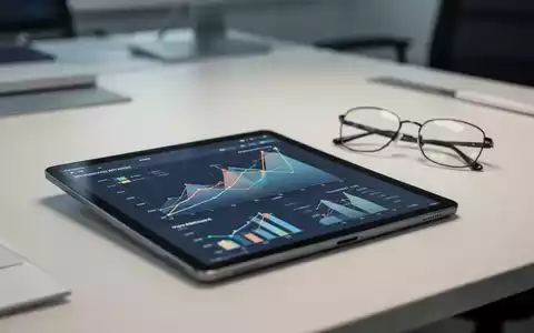 Ein moderner Schreibtisch mit einem Tablet, das Finanzdiagramme anzeigt, als Symbol für Lohnentwicklung und Wirtschaft. - Foto: über boerse-global.de