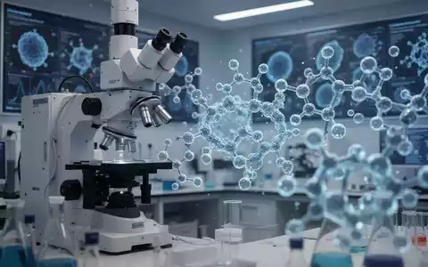 Modernes medizinisches Forschungslabor mit hochmoderner Mikroskopietechnologie und visualisierten Molekülstrukturen. - Foto: über boerse-global.de