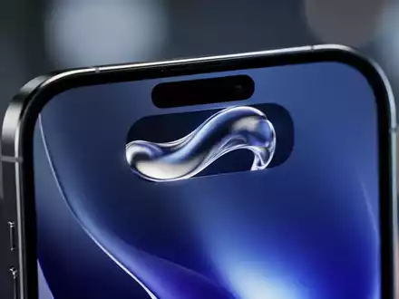 Nahaufnahme eines modernen Smartphone-Bildschirms mit aktiver, eleganter Dynamic-Island-Oberfläche und fließenden digitalen Animationen. - Foto: über boerse-global.de