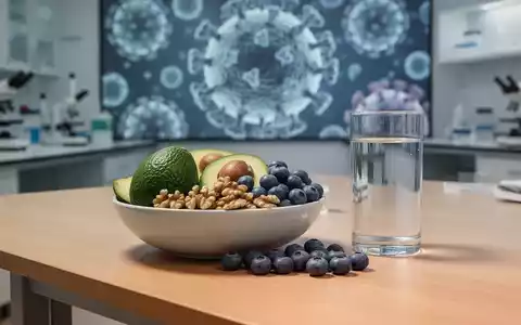Gesunde Lebensmittel wie Avocado, Walnüsse und Blaubeeren auf einem Labortisch zur Illustration ketogener Ernährung. - Foto: über boerse-global.de