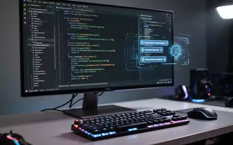 Hochwertige Softwareentwicklungs-Workstation mit komplexem Code und KI-gestützten Vorschlägen in einer Dark-Mode-IDE. - Foto: über boerse-global.de