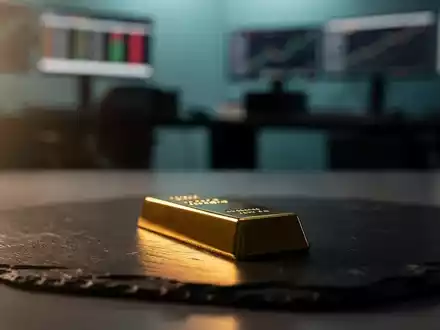 Ein glänzender Goldbarren auf einer dunklen, reflektierenden Oberfläche. - Foto: über boerse-global.de