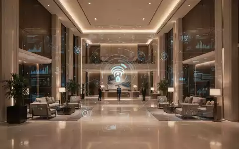 Modernes Hotel-Interieur mit angedeuteter digitaler Vernetzung als Symbol für technologische Wettbewerbsfähigkeit. - Foto: über boerse-global.de