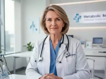 Eine Frau in einer modernen medizinischen Umgebung, die ihre gesundheitliche Vorsorge und Stoffwechselgesundheit thematisiert. - Foto: über boerse-global.de