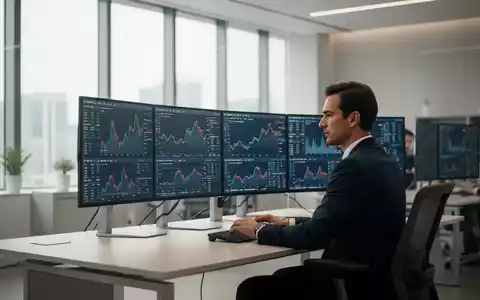 Ein professioneller Arbeitsplatz im Büro mit Finanzdaten auf Bildschirmen als Symbol für die Lage im Finanzwesen. - Foto: über boerse-global.de